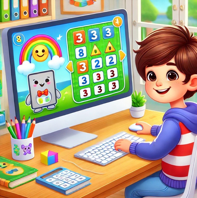 Computer learning game illustration