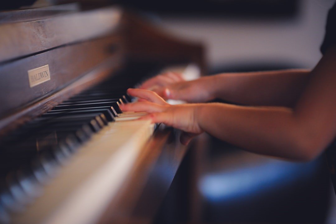 A child playing piano