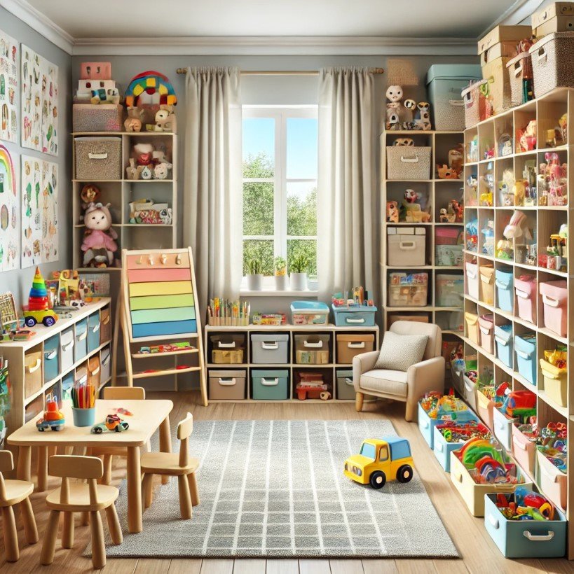 A tidy child's playroom