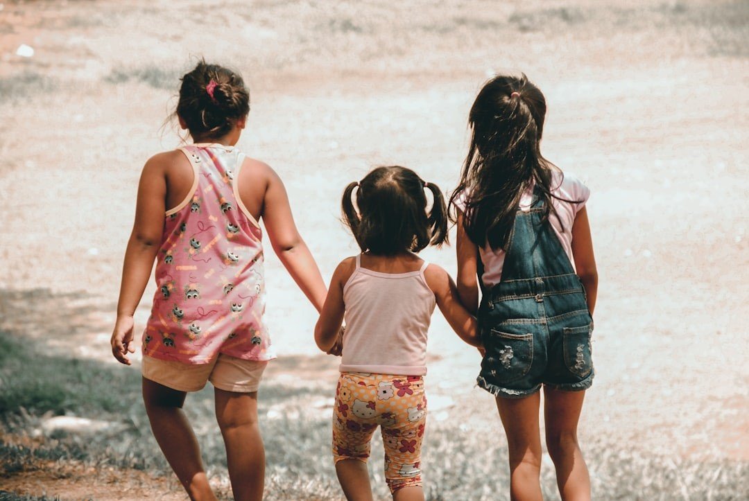 Children walking on offroad