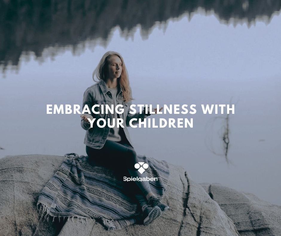 A woman meditating near lake