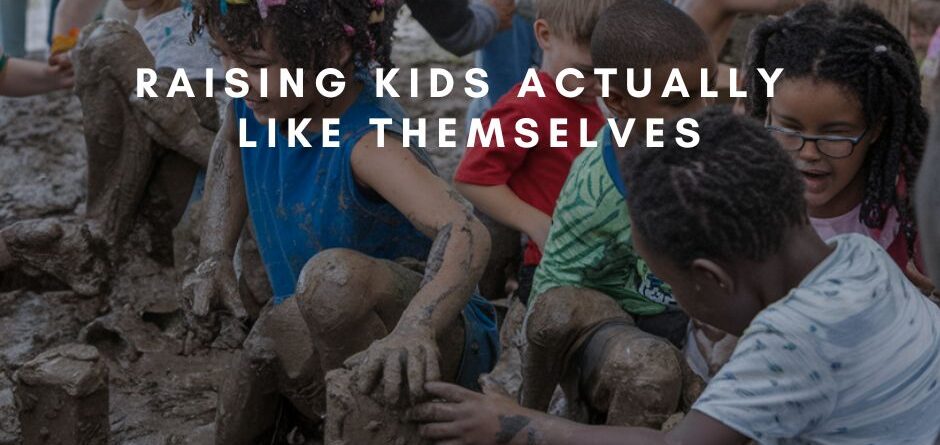 Children playing in a mud pool