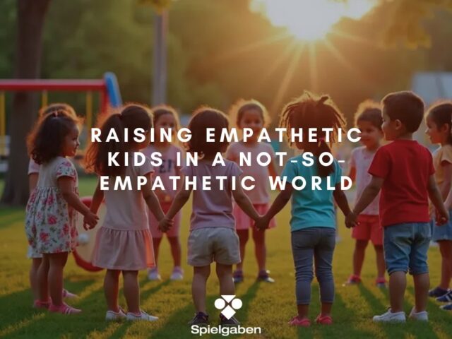 children grab each other's hands and circle around