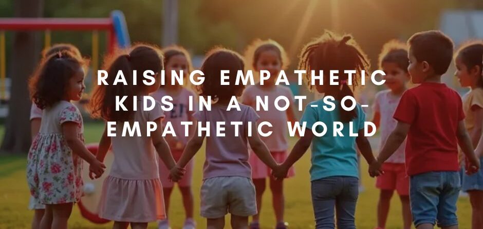 children grab each other's hands and circle around