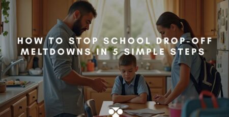 parents having hard time to convince their son to be ready to go to school