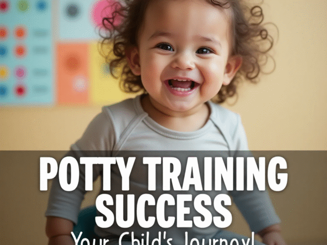 a little boy is doing potty training