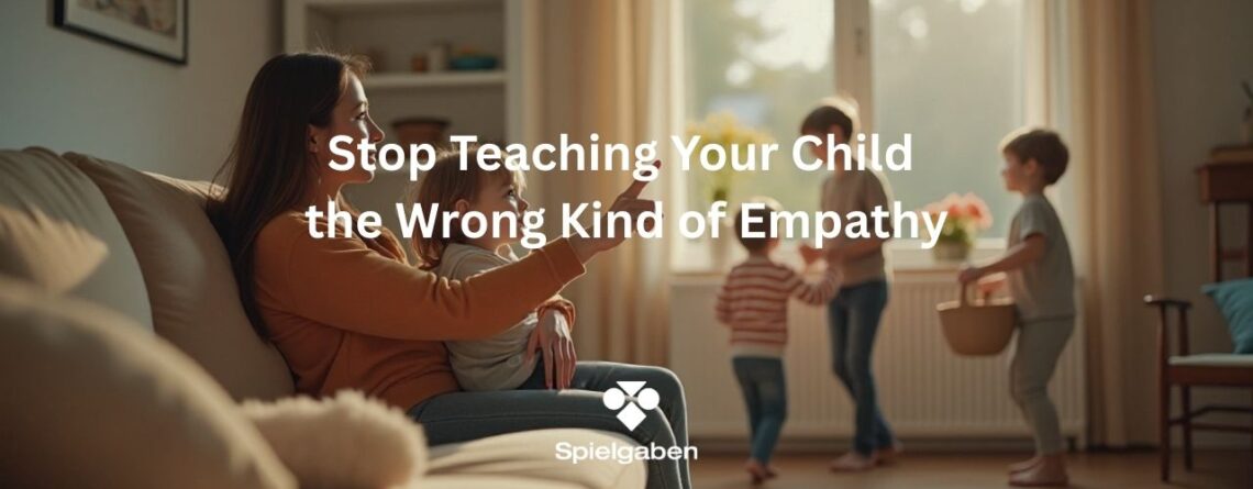 a mom is holding a baby and the rest of kids playing themselves
